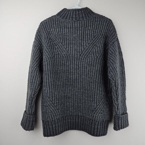 COLUMBIA Cable Knit Sweater Mens XS Oversized Fisherman Gray Wool Blend NICE - Picture 12 of 14